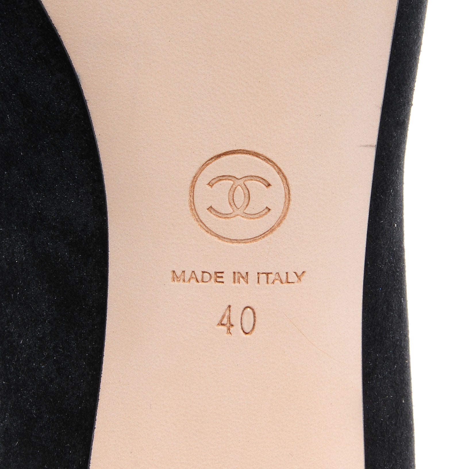 Chanel Suede Iridescent Cap Toe Pumps 40 Black 5 of 6