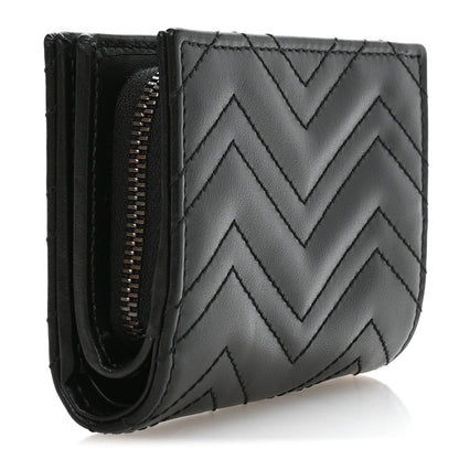 Gucci Calfskin Matelasse GG Marmont Card Case Wallet Black 3 of 7