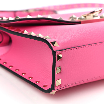Valentino Garavani Pebbled Calfskin Medium Rockstud Flip Lock Crossbody Bag Feminine Pink 7 of 12