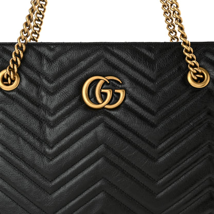 Gucci Vintage Calfskin Matelasse Medium GG Marmont Slim Tote Black 8 of 10