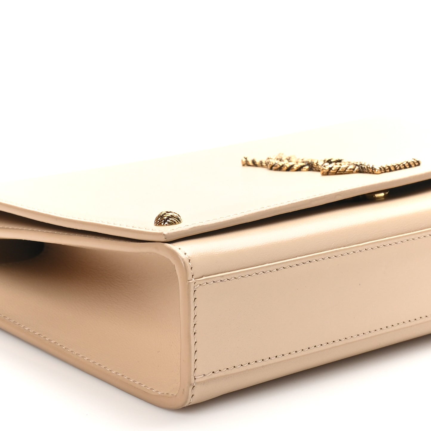 Smooth Calfskin Medium Braided Monogram Kate Satchel Nude Powder
