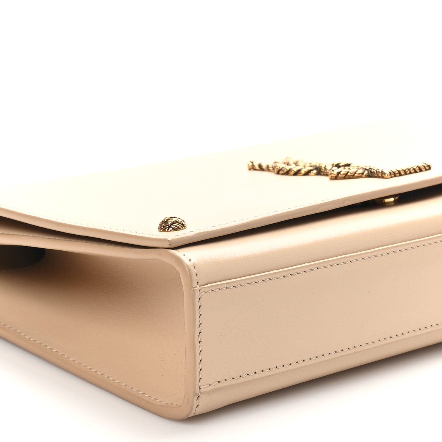 Saint Laurent Smooth Calfskin Medium Braided Monogram Kate Satchel Nude Powder 9 of 10