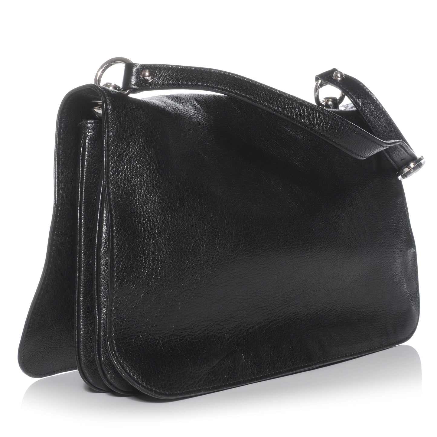 Leather Blondie Medium Flap Black