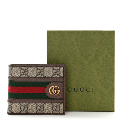 Gucci GG Supreme Monogram Web Mens Ophidia Bi-Fold Wallet Beige New Acero 8 of 8