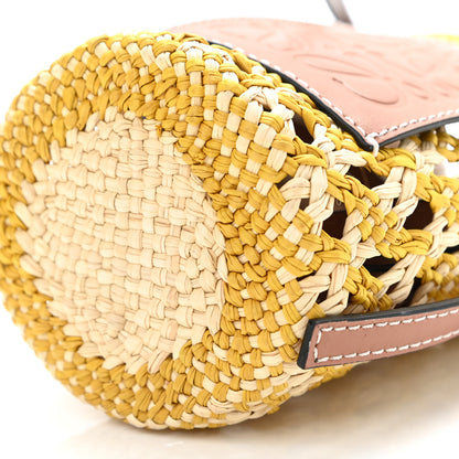 Loewe Calfskin Raffia Paula's Ibiza Pocket Bucket Bag Natural Yellow 9 of 9