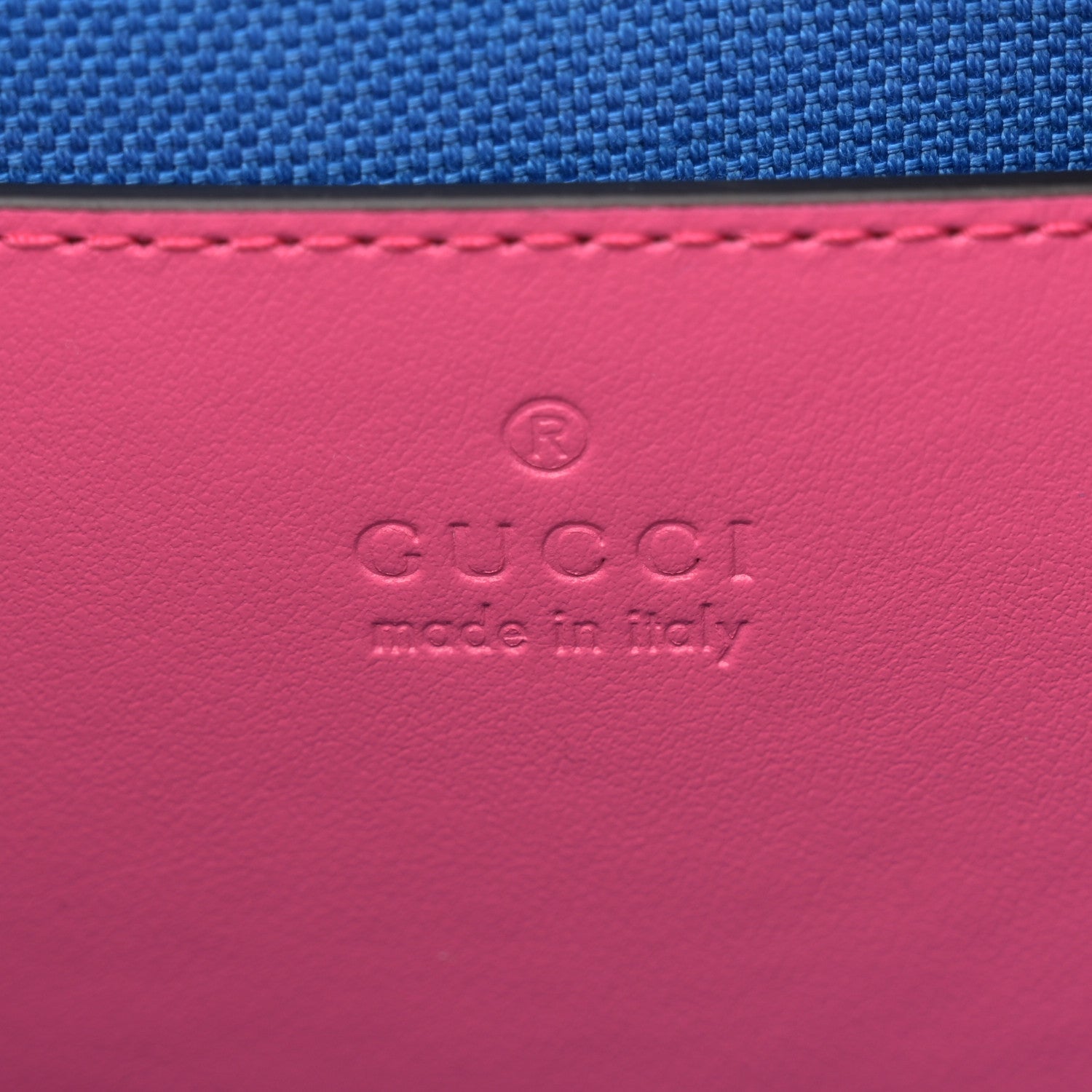 Gucci Calfskin GG Tennis Bi-Color Embossed Mini Duffle Bag Modern Fucsia Modern Blue 6 of 10