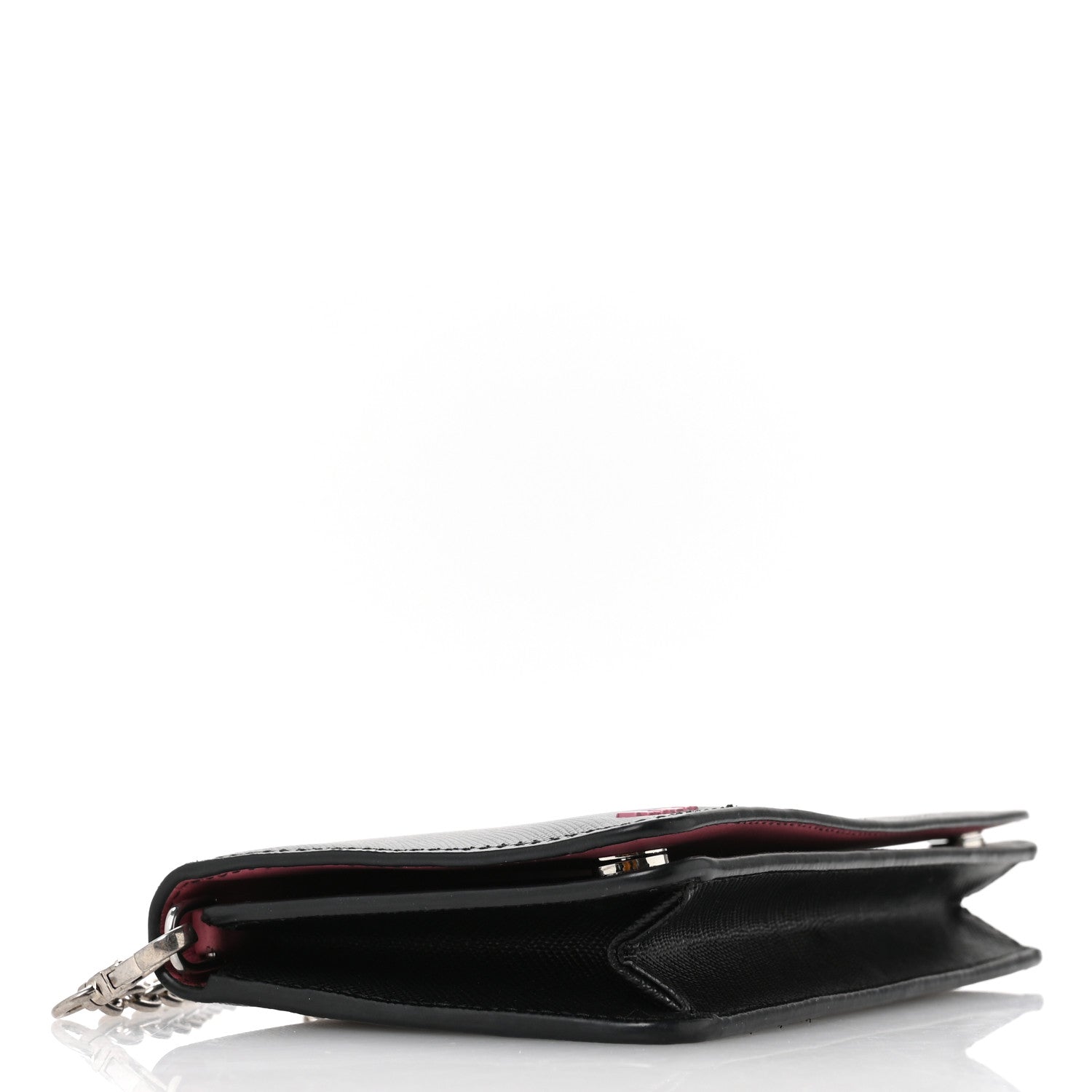Prada Saffiano Pradamalia Mini Chain Bag Black Begonia 4 of 11