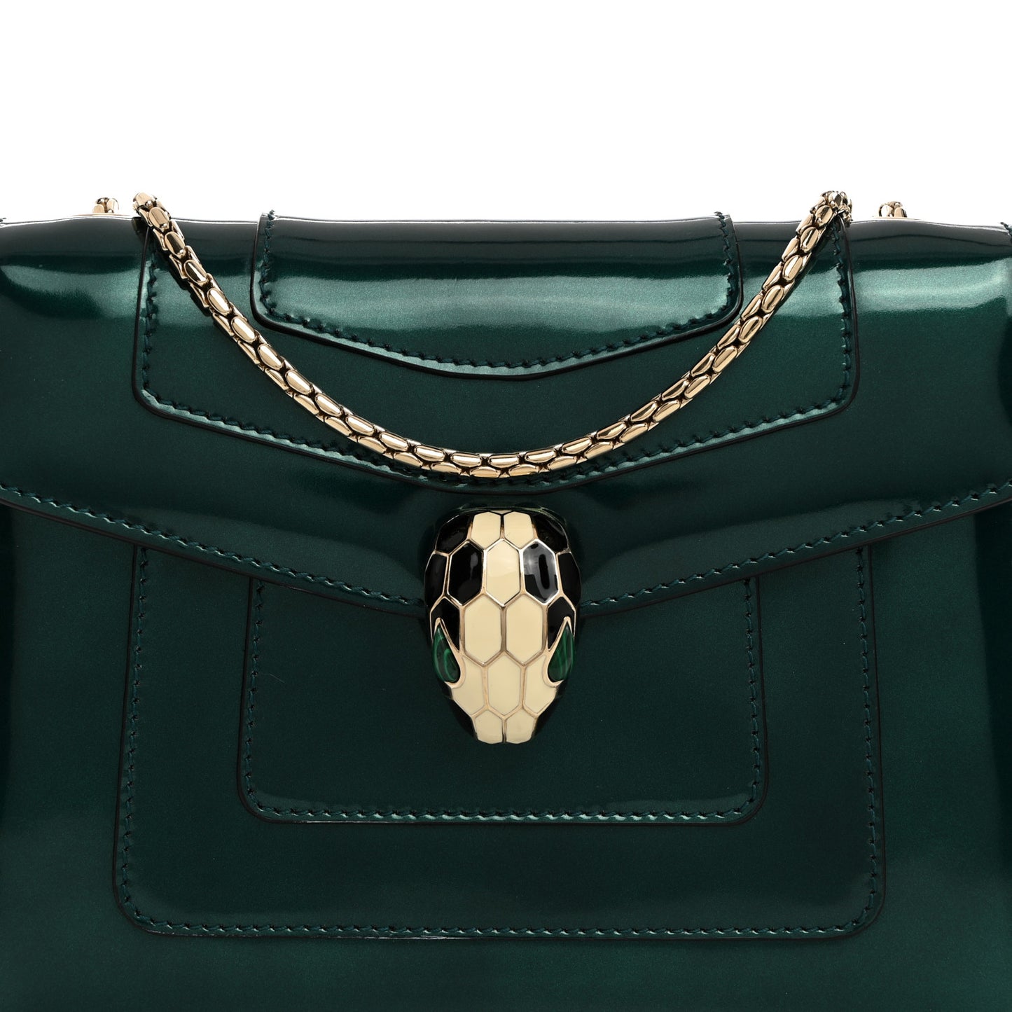 Patent Serpenti Forever Crossbody Emerald