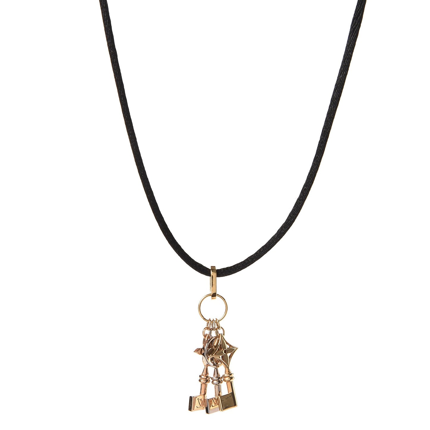 18K Yellow White Pink Gold Monogram Idylle Pendant Necklace