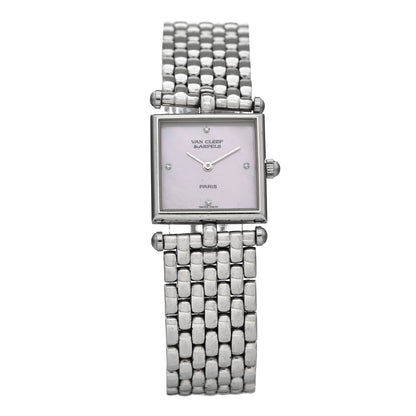 Van Cleef & Arpels Stainless Steel Diamond Pink Mother of Pearl 20mm Classique Quartz Watch 1 of 4