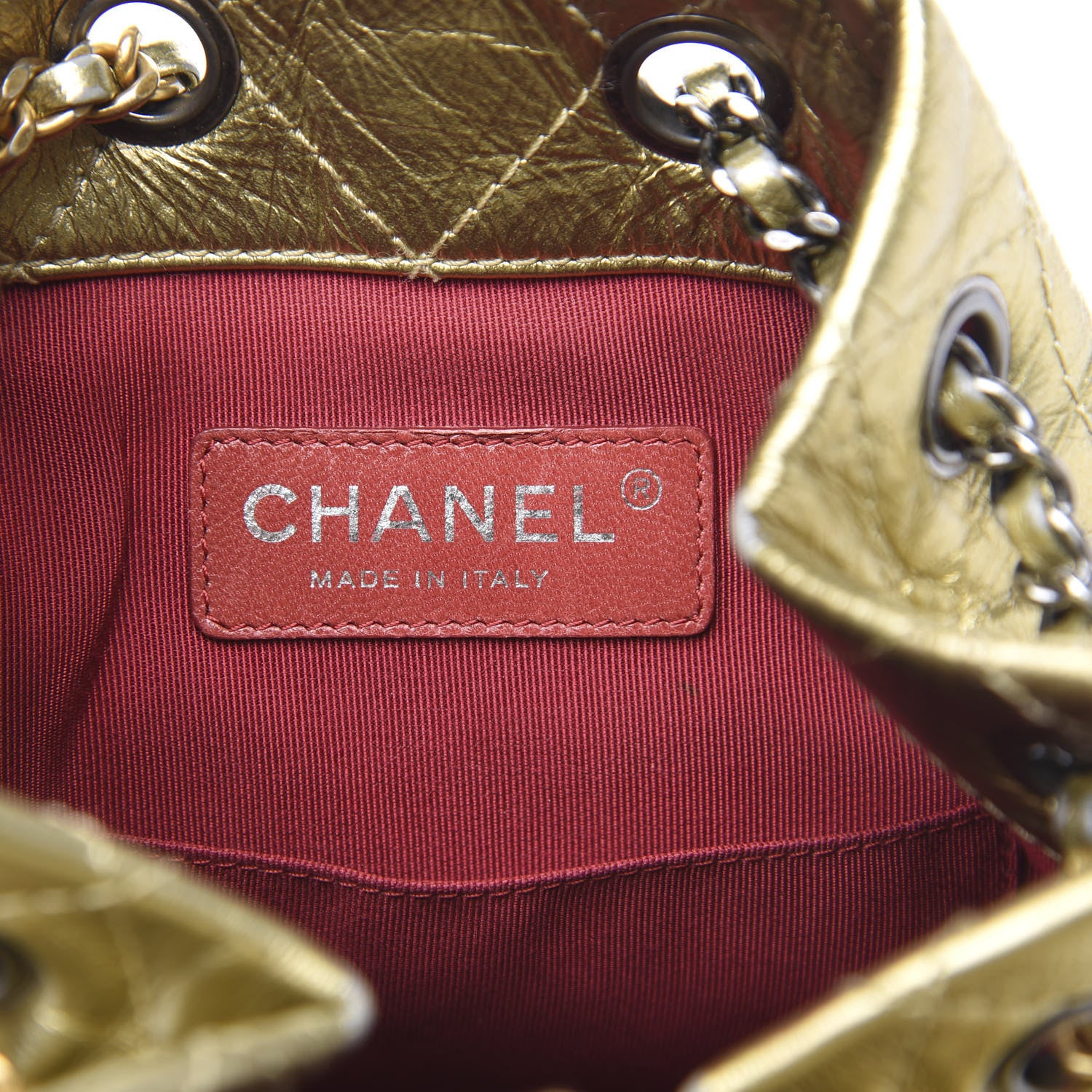 Chanel Metallic Lambskin Small Quilted Gabrielle Backpack Gold 5 of 12