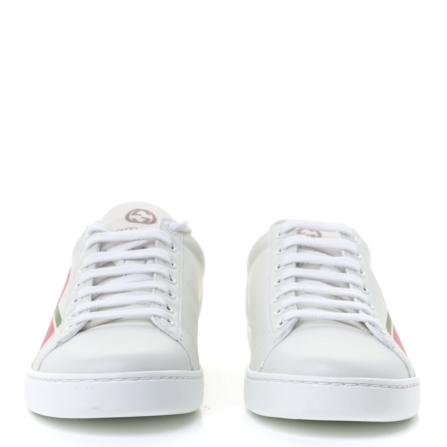 Calfskin Interlocking G Womens New Ace Sneakers 36.5 White Red Flame Green