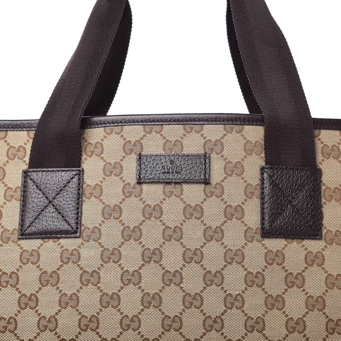 GUCCI GG Monogram Medium Handle Vertical Tote Brown