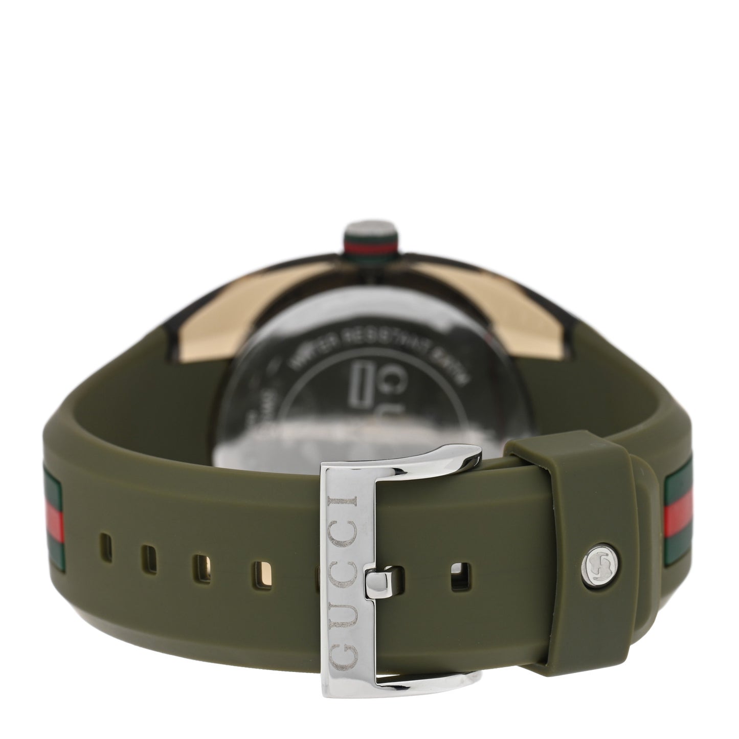 Stainless Steel Rubber 46mm Sync Web Quartz Watch Hunter Green