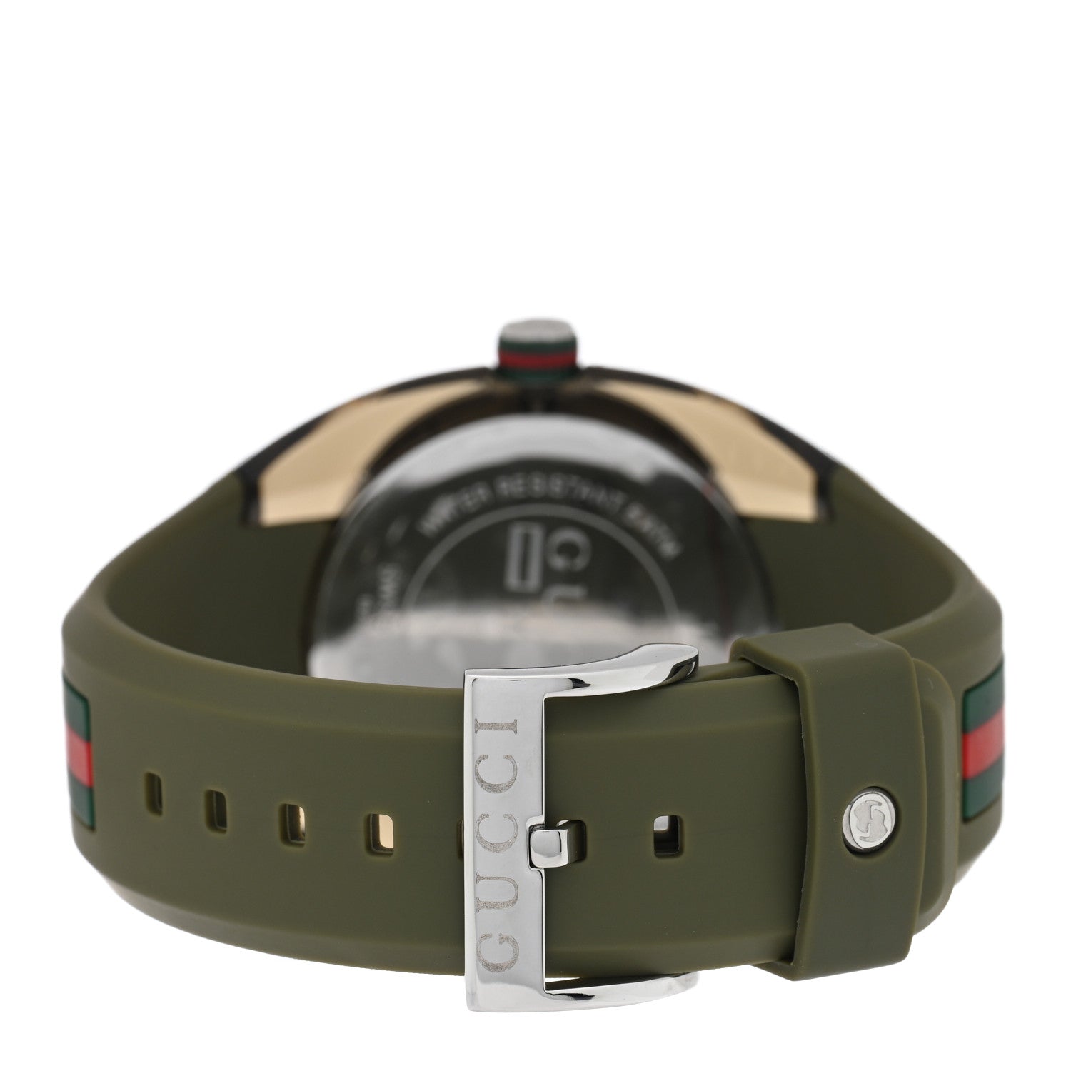Gucci Stainless Steel Rubber 46mm Sync Web Quartz Watch Hunter Green 3 of 5