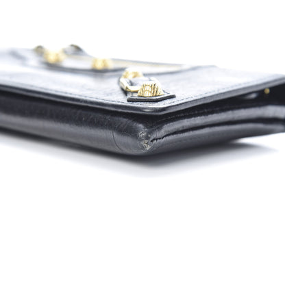 Balenciaga Agneau Giant 12 Gold Hardware Money Wallet Black 10 of 13
