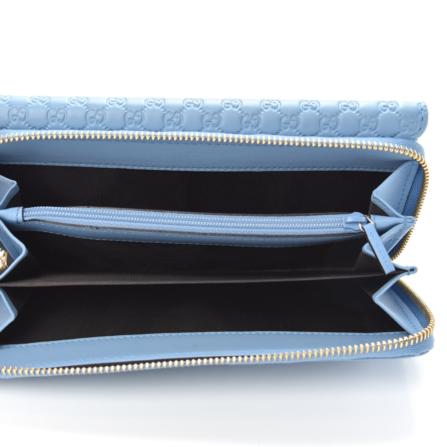Soft Microguccissima Continental Zip Wallet Mineral Blue