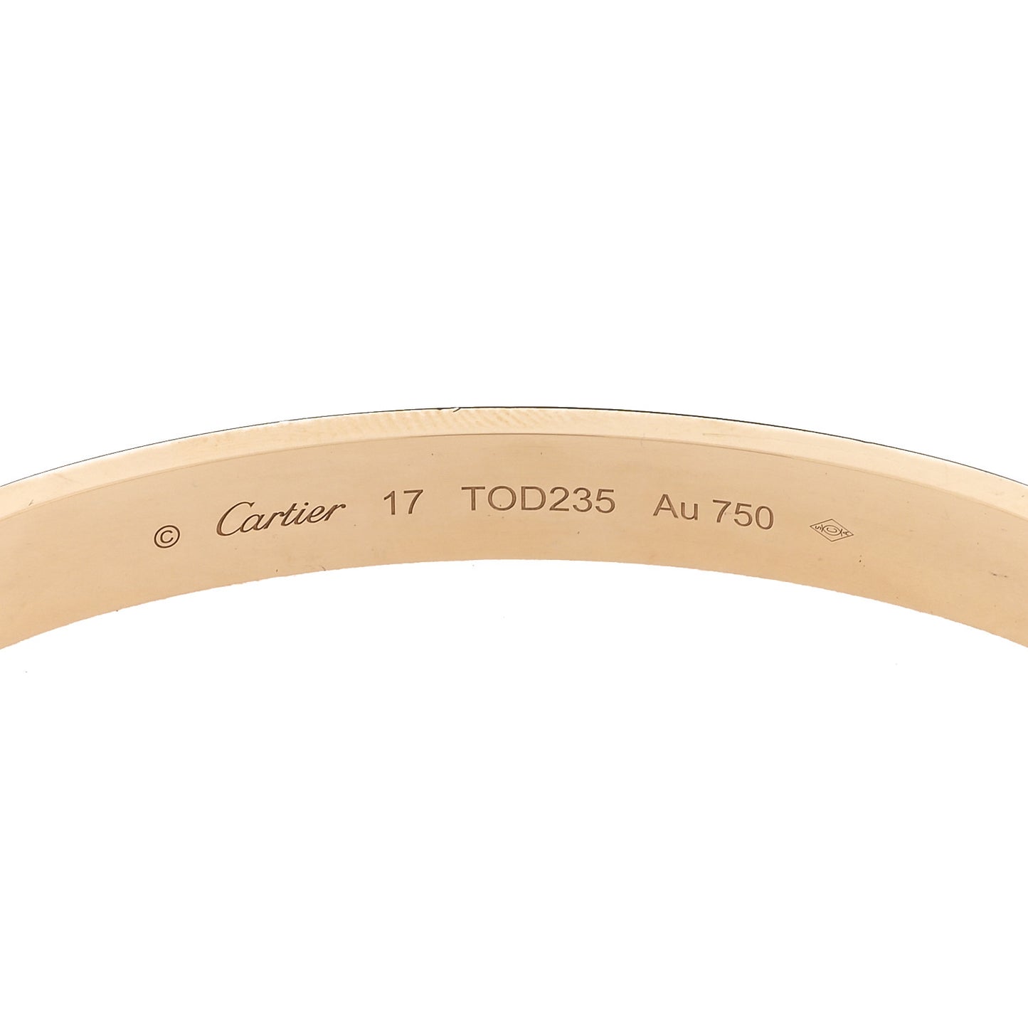 18K Yellow Gold LOVE Bracelet 17