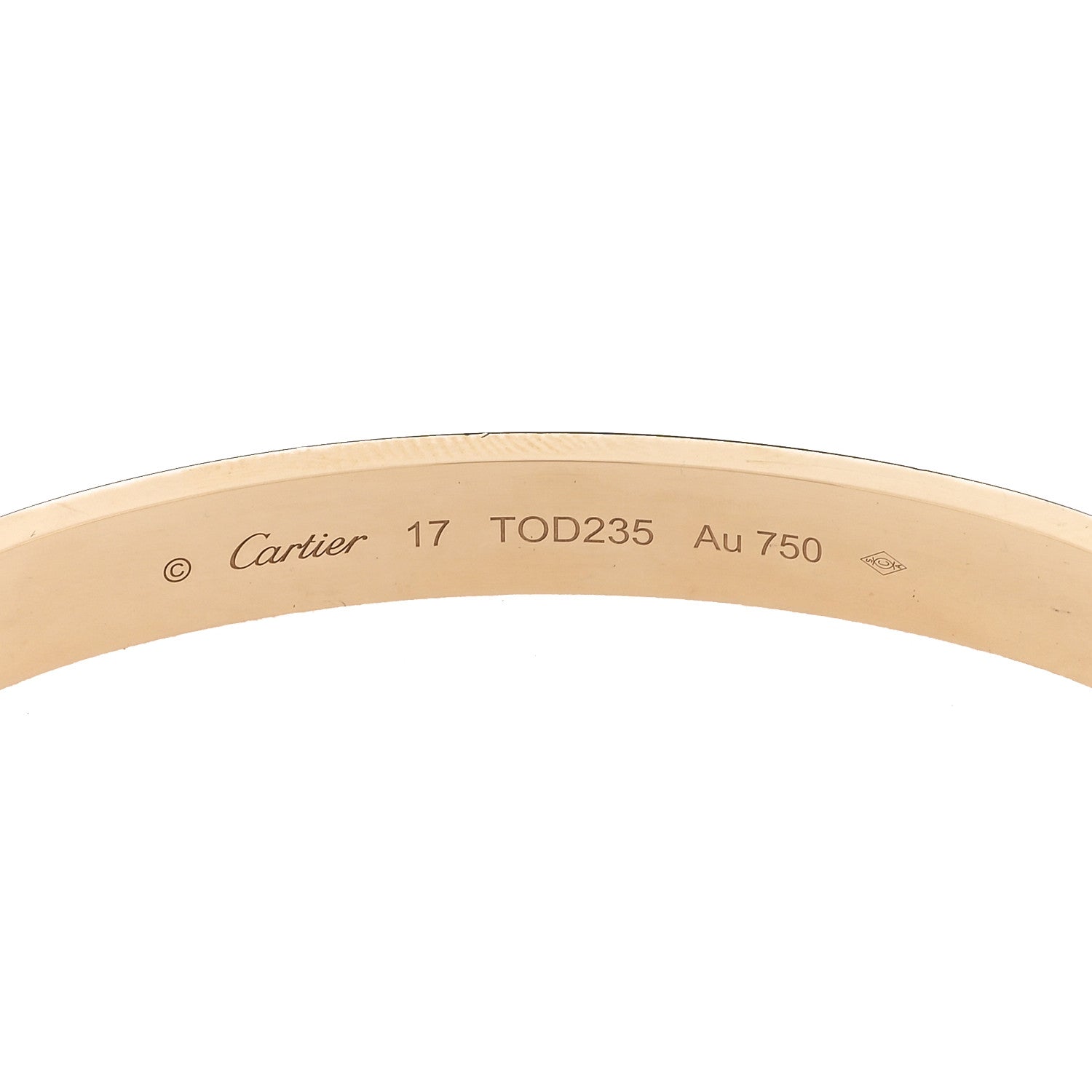 Cartier 18K Yellow Gold LOVE Bracelet 17 3 of 5
