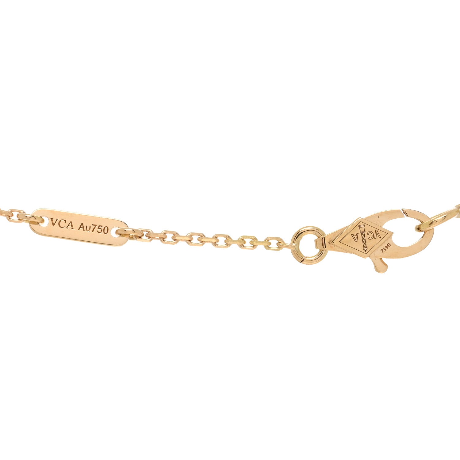 Van Cleef & Arpels 18K Yellow Gold Mother of Pearl Sweet Alhambra Pendant Necklace 4 of 5