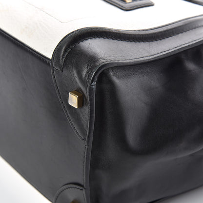 Celine Smooth Calfskin Shrunken Lambskin Mini Bi-Color Luggage Black White 17 of 31