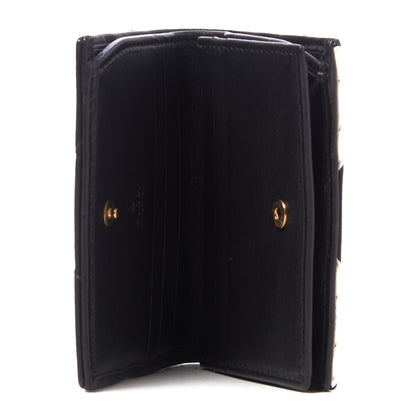 Gucci Calfskin Matelasse GG Marmont Card Case Black White 6 of 7
