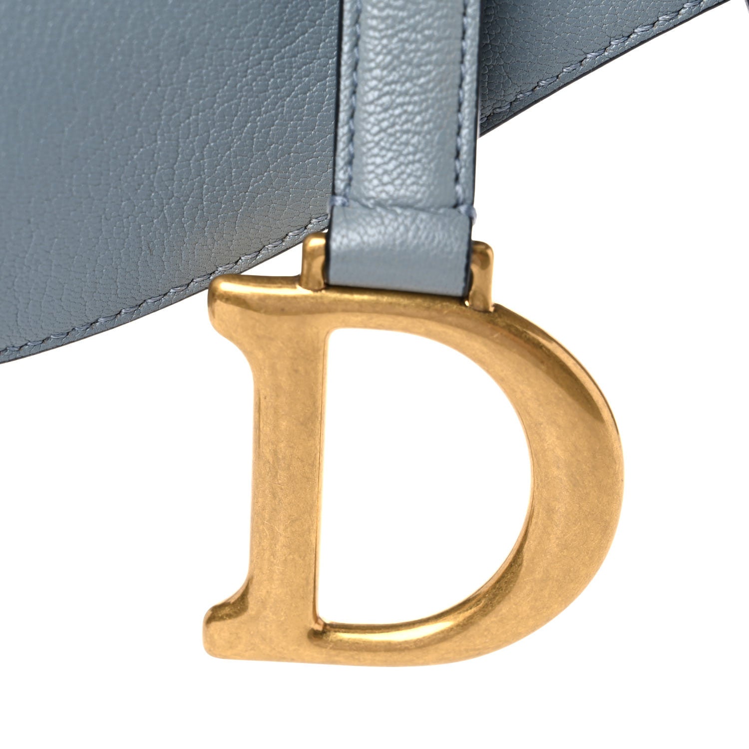 Christian Dior Shiny Goatskin Saddle Bag Cloud Blue 23 of 29