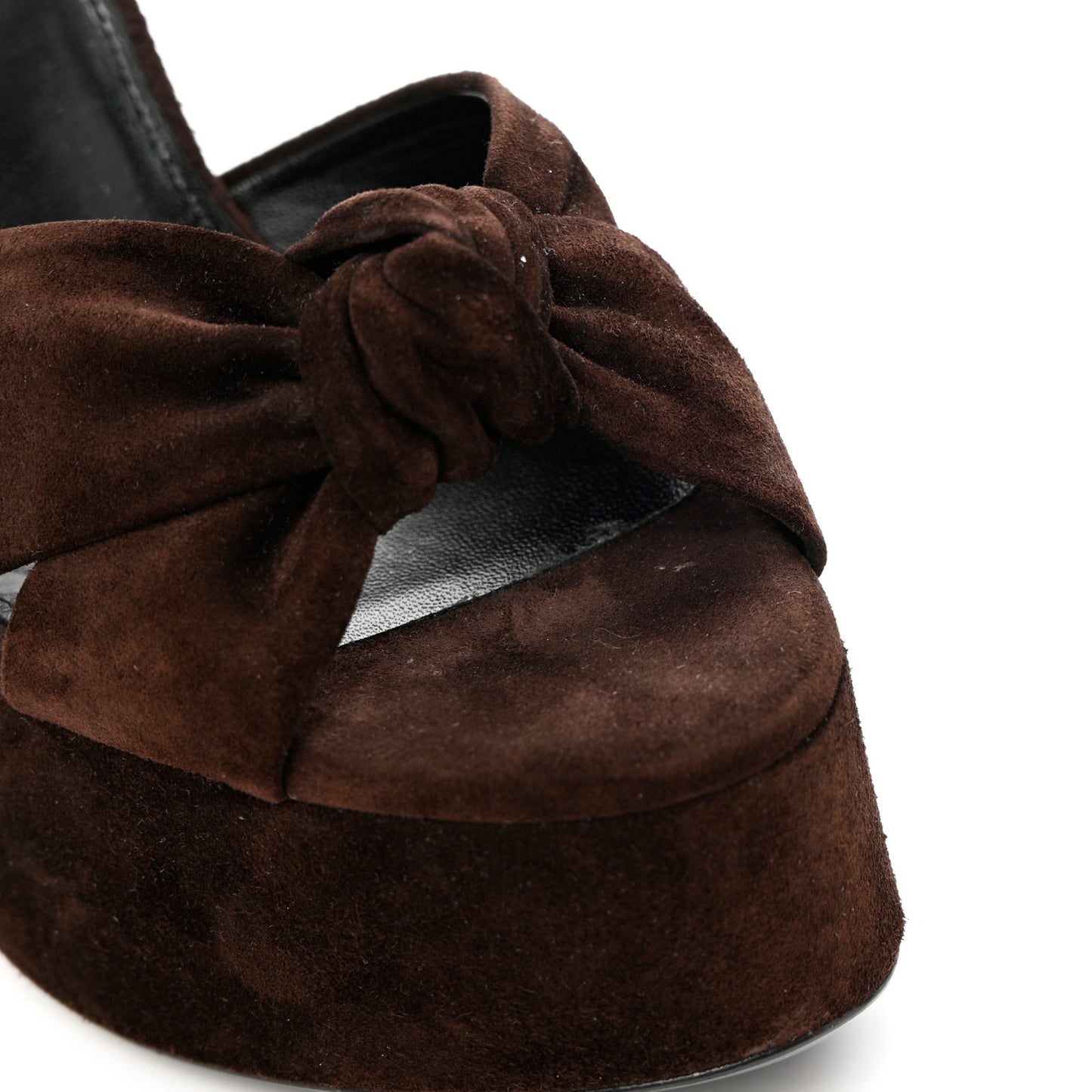 Suede Bianca 85 Platform Sandals 38.5 Brown