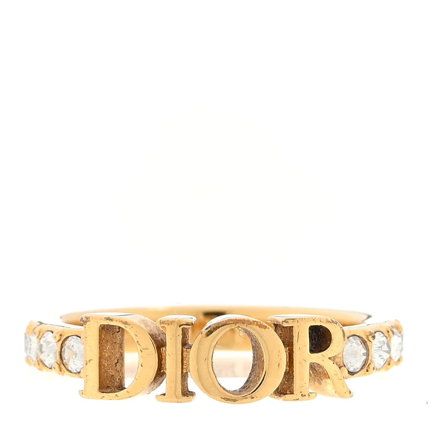 Christian Dior Metal Crystal Dio(R)evolution Ring S 50 5.25 Gold 1 of 4