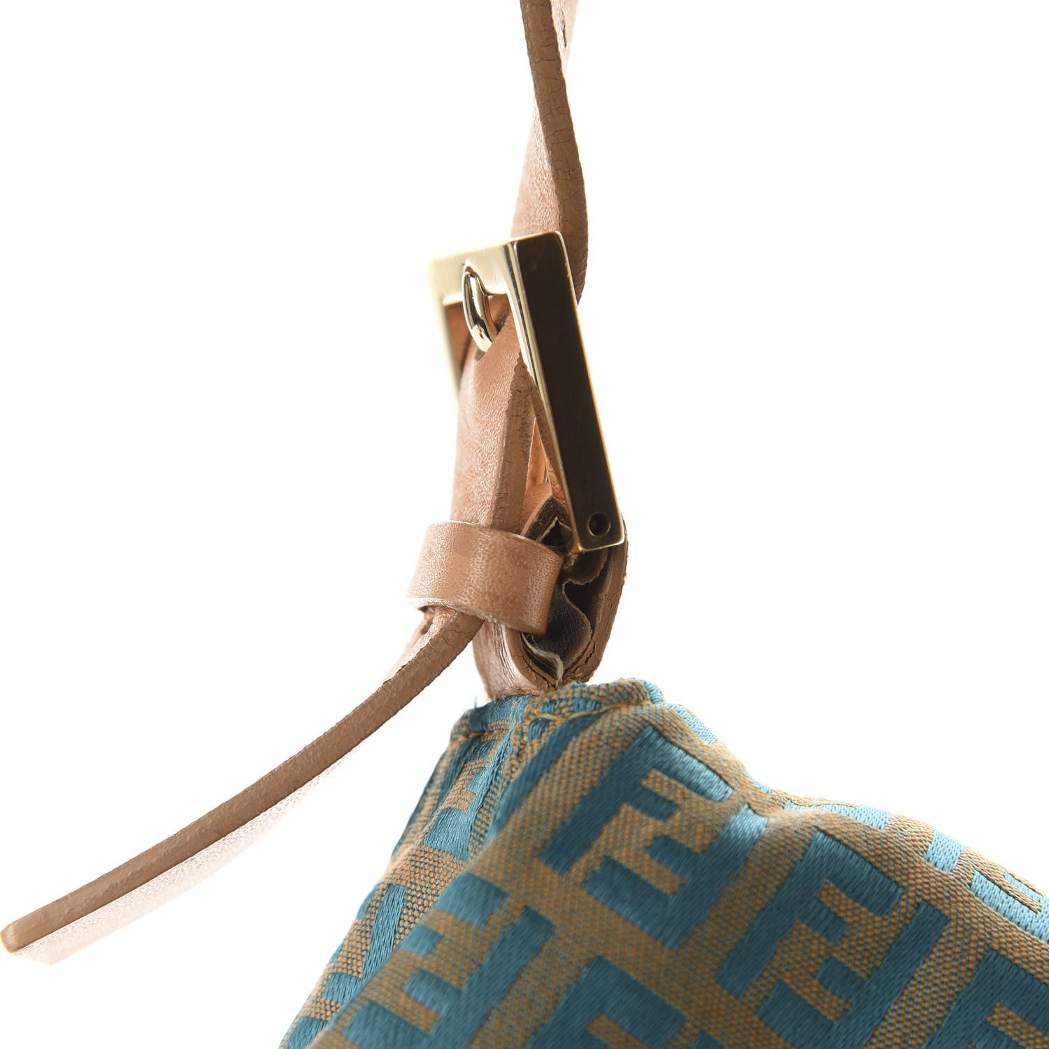 Fendi Zucchino Mama Baguette Turquoise Beige 9 of 18