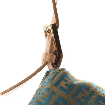 Fendi Zucchino Mama Baguette Turquoise Beige 9 of 18