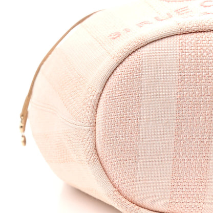 Chanel Mixed Fibers Striped Deauville Drawstring Bag Pink 9 of 10