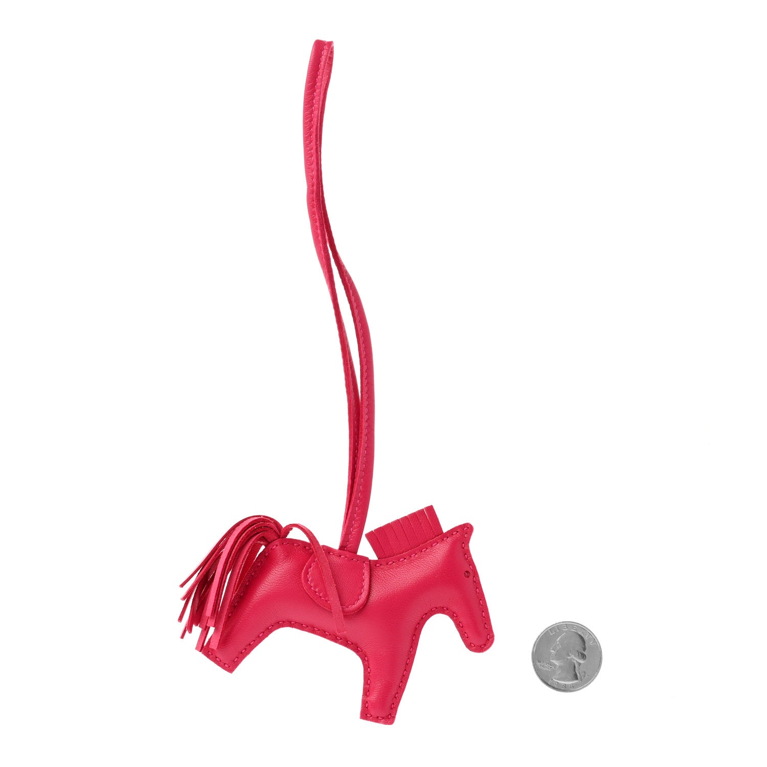 Hermes Milo Lambskin Grigri Rodeo Horse Bag Charm PM Rose Mexico 2 of 5