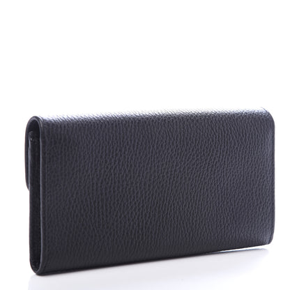 Gucci Dollar Calfskin Interlocking G Continental Wallet Black 3 of 7