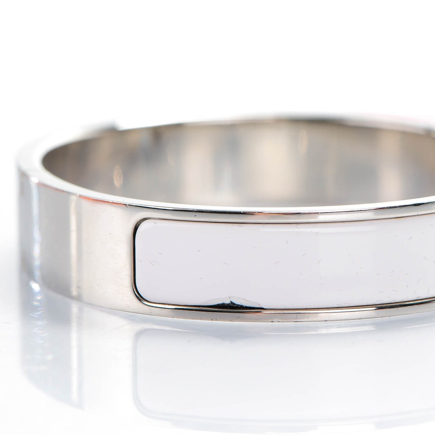 Enamel Narrow Clic Clac H Bracelet PM White