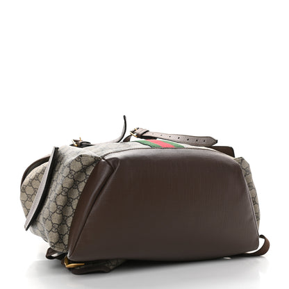 Gucci GG Supreme Monogram Medium Ophidia Double Buckle Backpack Brown 4 of 9