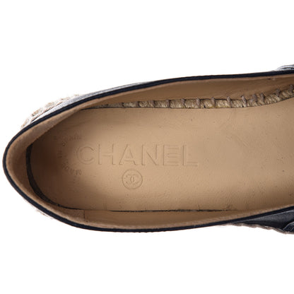 Chanel Lambskin CC Espadrilles 39 Navy Black 6 of 8