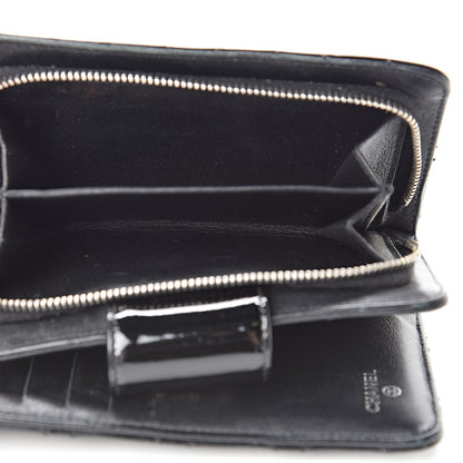 Chanel Patent Quilted Brilliant Zipped Pocket Wallet Black 6 of 13