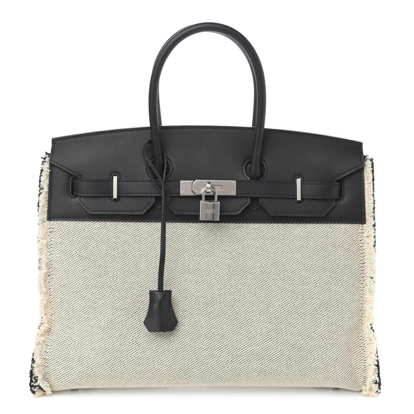 Swift Twill H Fray Fray Birkin 35 Black Ecru