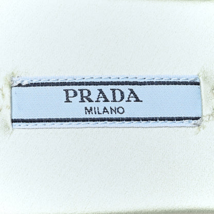 Prada Satin Crystal Logo 10mm Slide Sandals 37.5 Acqua 7 of 7