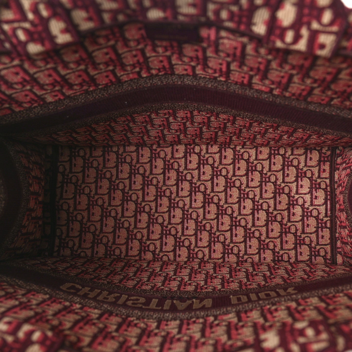 Oblique Large Book Tote Burgundy Multicolor