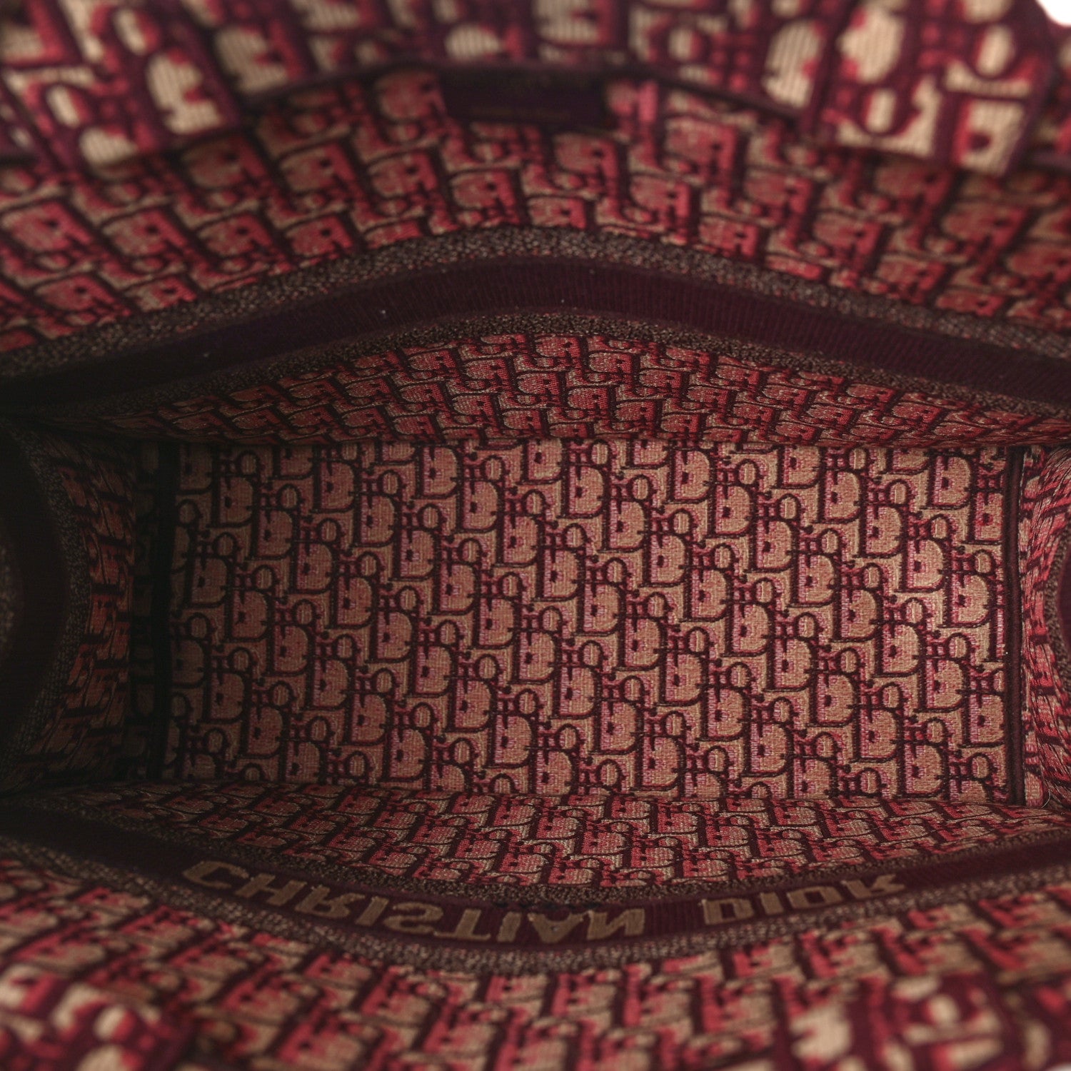 Christian Dior Oblique Large Book Tote Burgundy Multicolor 5 of 9