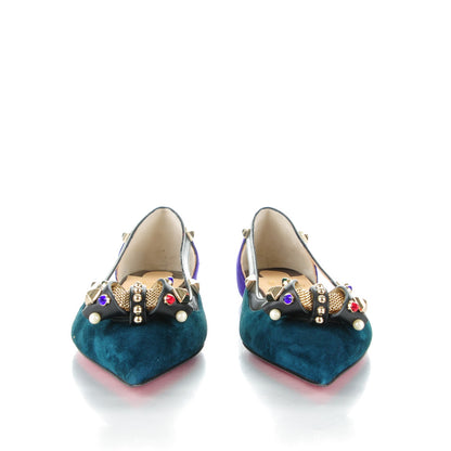 Christian Louboutin Veau Velours Nappa Tudor Young Flats 38 Version Multi 2 of 8
