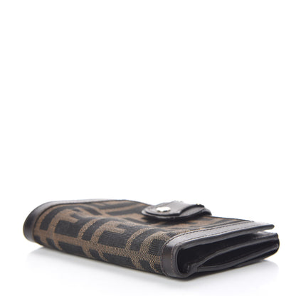 Fendi Zucca Cuoio Lucido Compact Wallet Tobacco Moro 4 of 9
