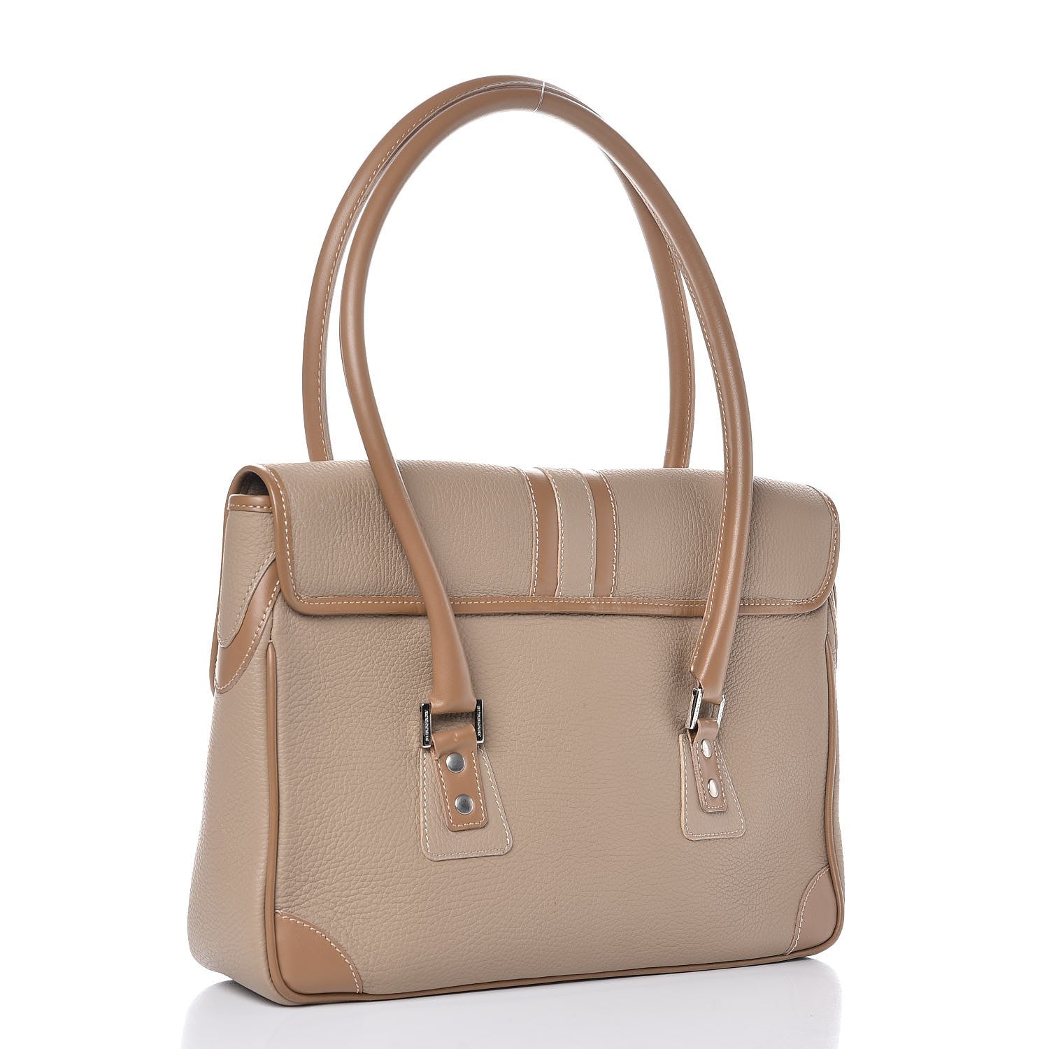 Burberry Grained Calfskin Satchel Brown 3 of 10
