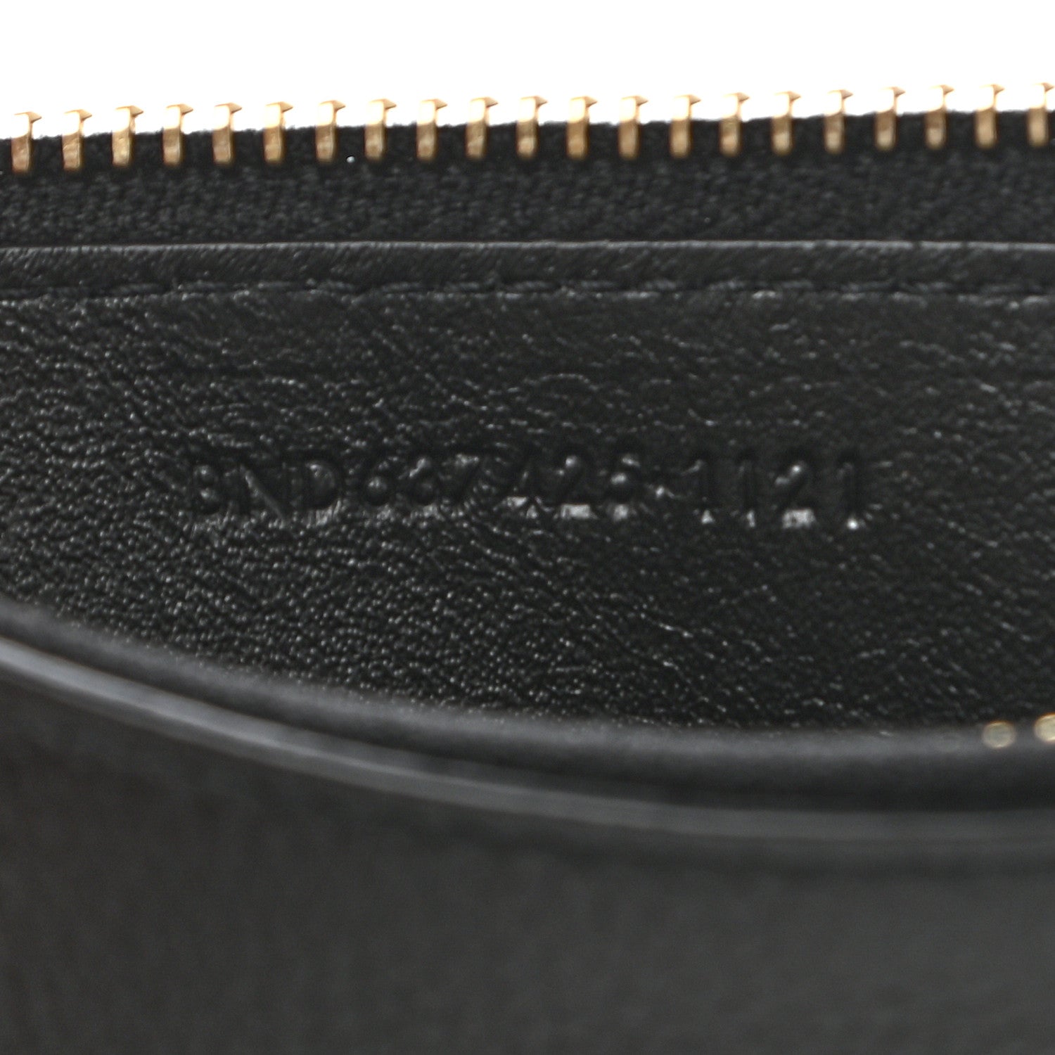 Saint Laurent Grained Calfskin Monogram 5 Fragments Zip Pouch Card Holder Black 7 of 7