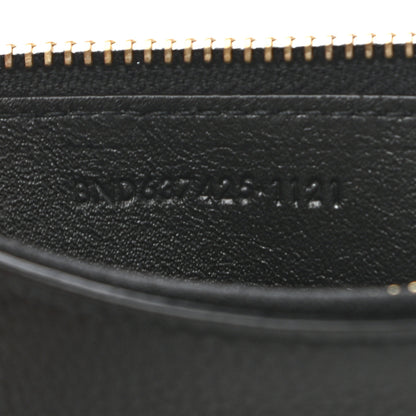 Saint Laurent Grained Calfskin Monogram 5 Fragments Zip Pouch Card Holder Black 7 of 7