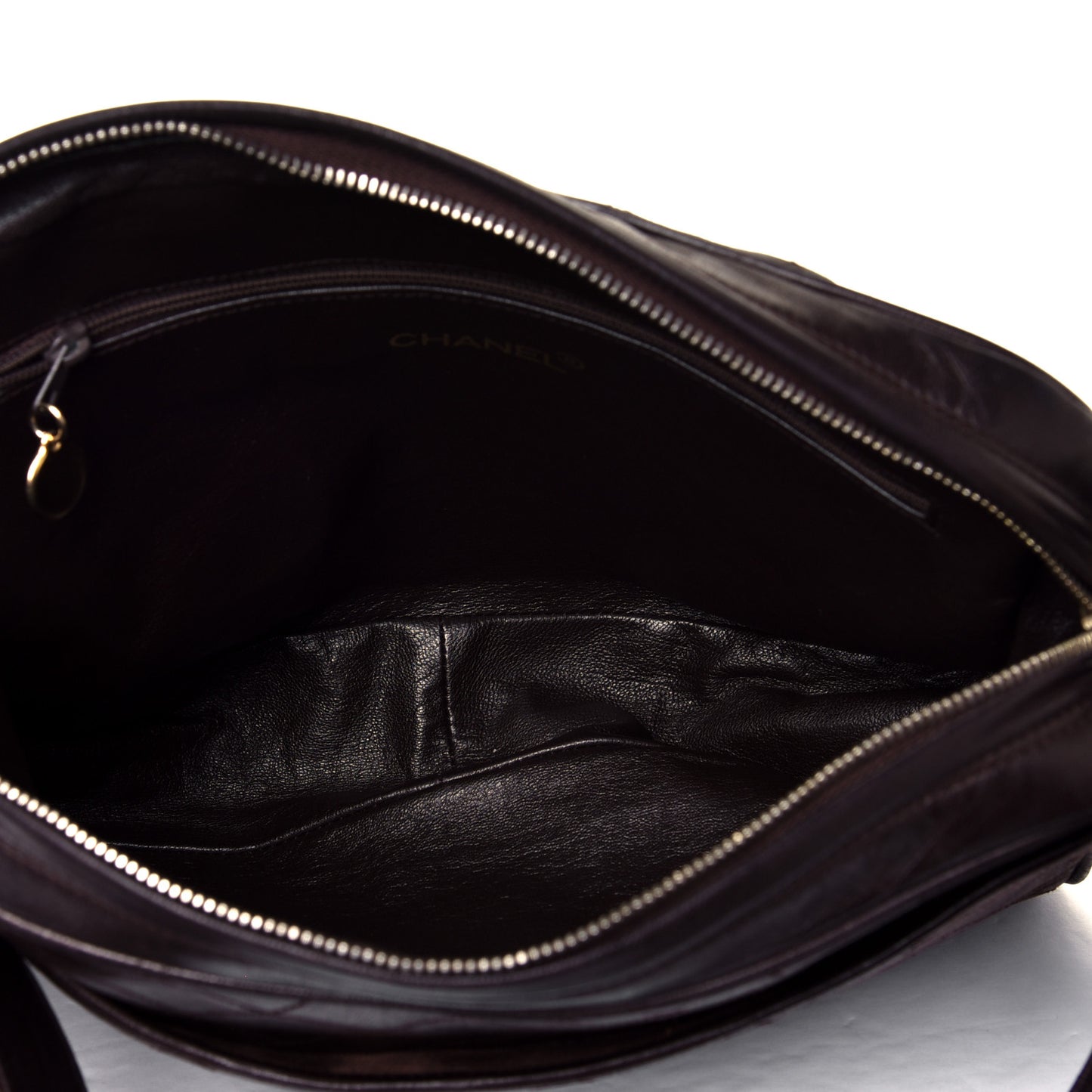 Lambskin Quilted Tassel Camera Bag Brown