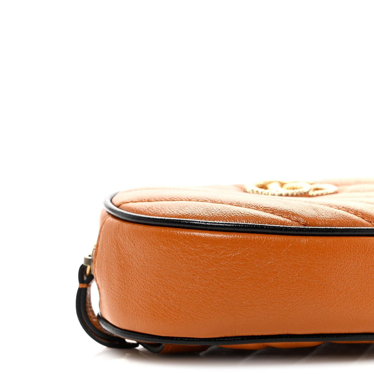 Gucci Vintage Effect Calfskin Matelasse Diagonal Torchon GG Marmont Belt Bag 95 38 Cognac 9 of 11