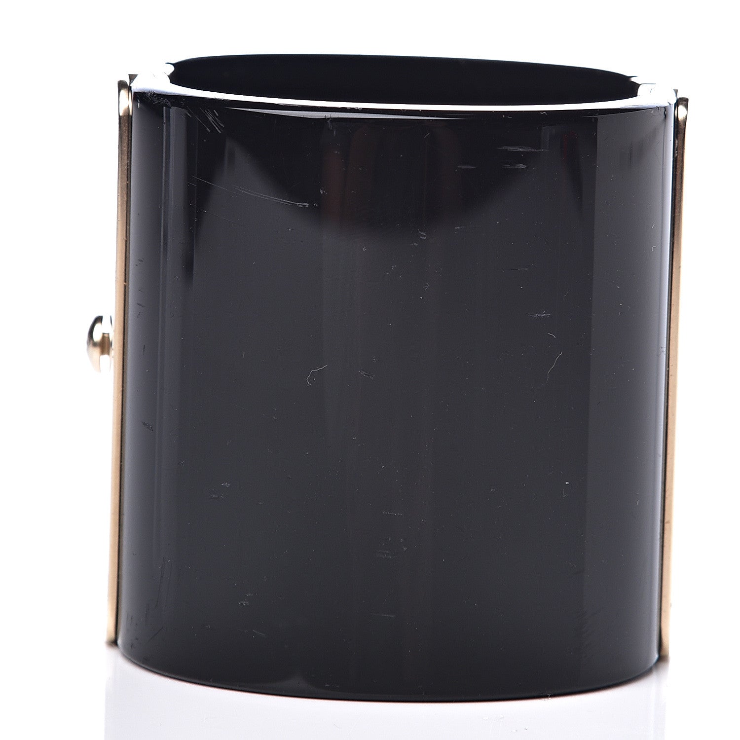 Chanel Resin CC Cuff Black Gold 2 of 6